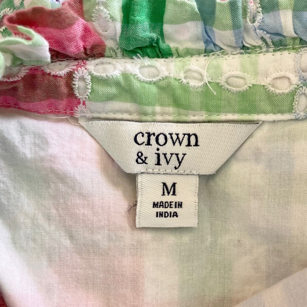 Women’s size medium new without tags Crown and Ivy colorful plaid dress - Picture 10 of 11